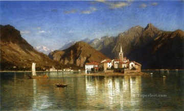  Stanley Canvas - Lago Maggiore scenery Luminism William Stanley Haseltine